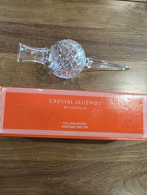 Crystal Legends By Godinger Lead Crystal Christmas Tree Topper 24% Lead VTG Box